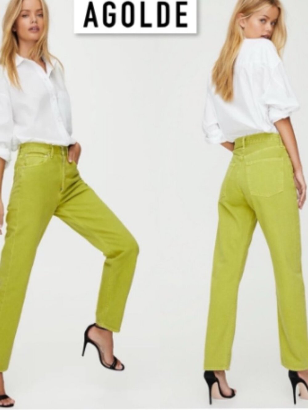Aritzia Agolde 90s Mid Rise Loose Fit Jeans Matcha Green NEW NWT Size 27